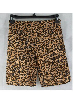 Jenni On Repeat Women's Lounge Bike Shorts, Tan Leopard, XS